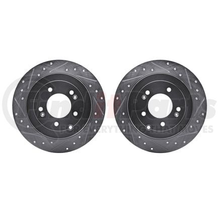 Dynamic Friction Company 7002-03060 Brake Rotors - Drilled & Slotted - Silver