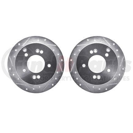 Dynamic Friction Company 7002-03057 Brake Rotors - Drilled & Slotted - Silver