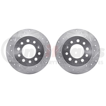 Dynamic Friction Company 7002-03058 Brake Rotors - Drilled & Slotted - Silver