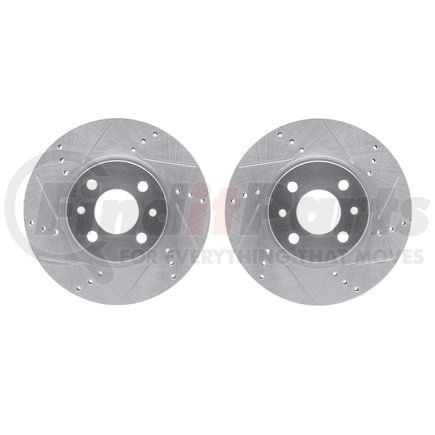 Dynamic Friction Company 7002-07001 Brake Rotors - Drilled & Slotted - Silver