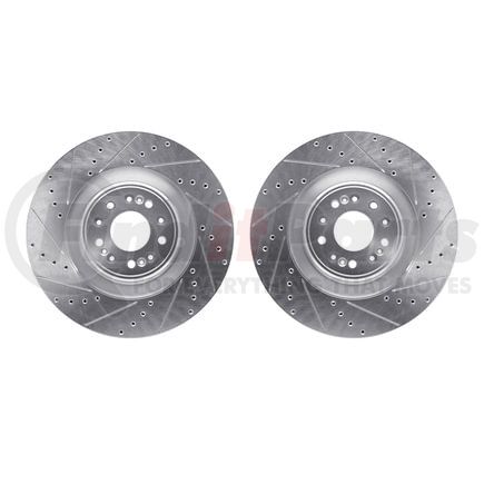 Dynamic Friction Company 7002-10000 Brake Rotors - Drilled & Slotted - Silver