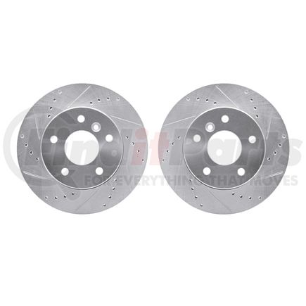 Dynamic Friction Company 7002-11003 Brake Rotors - Drilled & Slotted - Silver