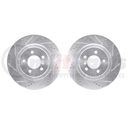 Dynamic Friction Company 7002-11013 Brake Rotors - Drilled & Slotted - Silver