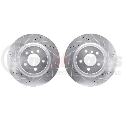 Dynamic Friction Company 7002-11014 Brake Rotors - Drilled & Slotted - Silver