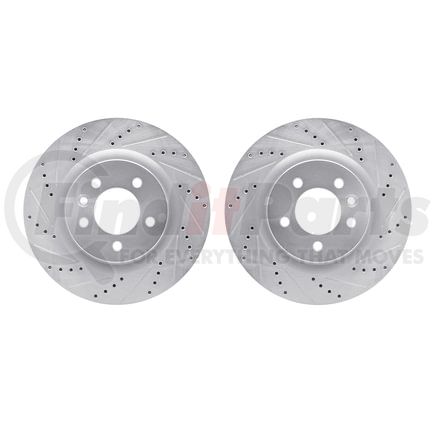 Dynamic Friction Company 7002-11010 Brake Rotors - Drilled & Slotted - Silver