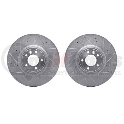 Dynamic Friction Company 7002-11017 Brake Rotors - Drilled & Slotted - Silver
