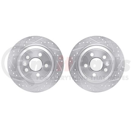Dynamic Friction Company 7002-11018 Brake Rotors - Drilled & Slotted - Silver