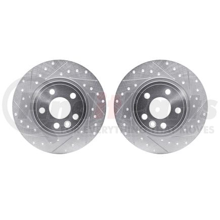 Dynamic Friction Company 7002-11019 Brake Rotors - Drilled & Slotted - Silver