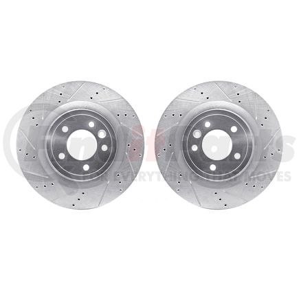 Dynamic Friction Company 7002-11022 Brake Rotors - Drilled & Slotted - Silver