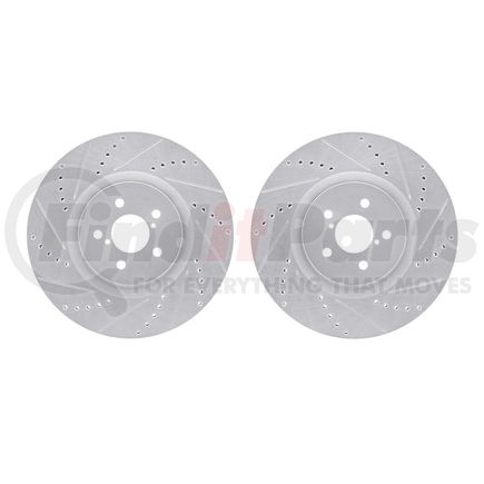 Dynamic Friction Company 7002-13008 Brake Rotors - Drilled & Slotted - Silver