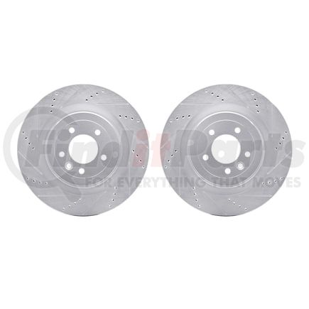 Dynamic Friction Company 7002-11033 Brake Rotors - Drilled & Slotted - Silver