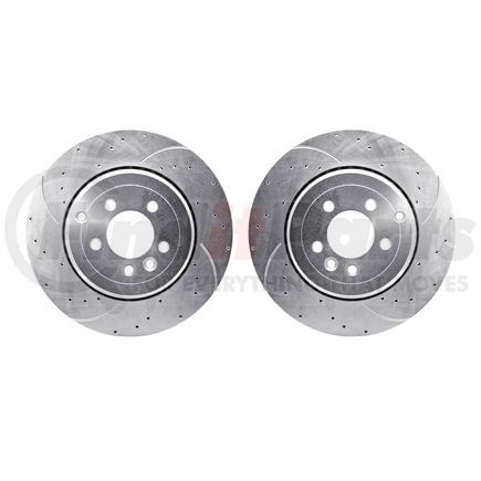 Dynamic Friction Company 7002-11035 Brake Rotors - Drilled & Slotted - Silver