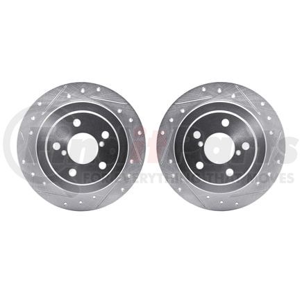 Dynamic Friction Company 7002-13025 Brake Rotors - Drilled & Slotted - Silver