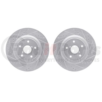 Dynamic Friction Company 7002-13013 Brake Rotors - Drilled & Slotted - Silver