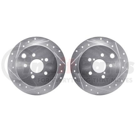 Dynamic Friction Company 7002-13032 Brake Rotors - Drilled & Slotted - Silver