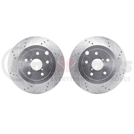 Dynamic Friction Company 7002-13040 Brake Rotors - Drilled & Slotted - Silver