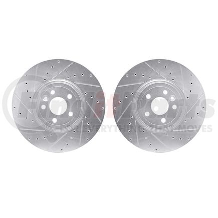 Dynamic Friction Company 7002-20003 Brake Rotors - Drilled & Slotted - Silver