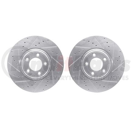 Dynamic Friction Company 7002-20007 Brake Rotors - Drilled & Slotted - Silver