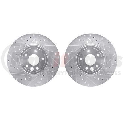 Dynamic Friction Company 7002-20016 Brake Rotors - Drilled & Slotted - Silver