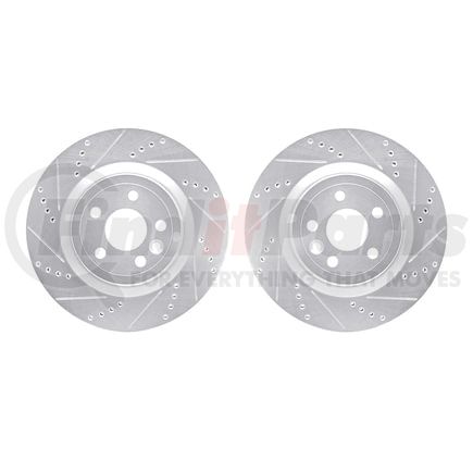 Dynamic Friction Company 7002-20025 Brake Rotors - Drilled & Slotted - Silver