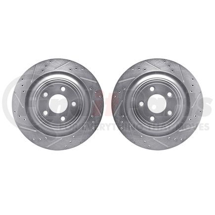 Dynamic Friction Company 7002-20031 Brake Rotors - Drilled & Slotted - Silver