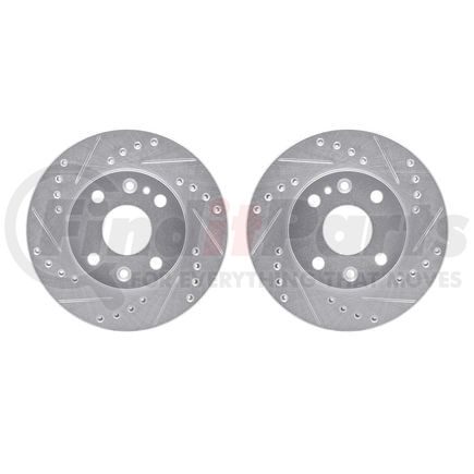 Dynamic Friction Company 7002-21000 Brake Rotors - Drilled & Slotted - Silver