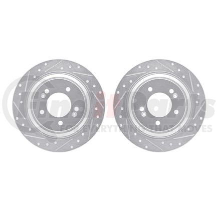 Dynamic Friction Company 7002-21031 Brake Rotors - Drilled & Slotted - Silver