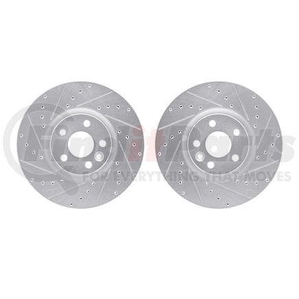 Dynamic Friction Company 7002-27027 Brake Rotors - Drilled & Slotted - Silver