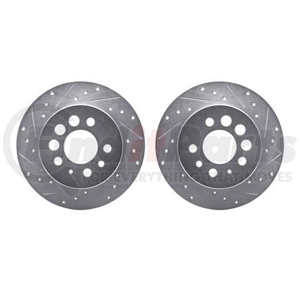Dynamic Friction Company 7002-27033 Brake Rotors - Drilled & Slotted - Silver