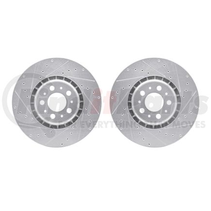 Dynamic Friction Company 7002-27029 Brake Rotors - Drilled & Slotted - Silver
