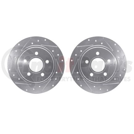Dynamic Friction Company 7002-27038 Brake Rotors - Drilled & Slotted - Silver