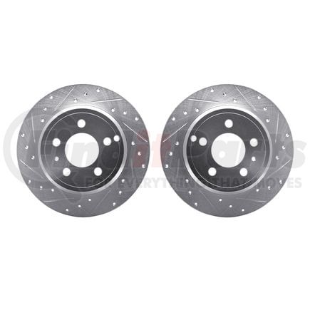 Dynamic Friction Company 7002-27036 Brake Rotors - Drilled & Slotted - Silver