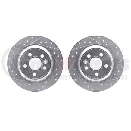 Dynamic Friction Company 7002-27042 Brake Rotors - Drilled & Slotted - Silver