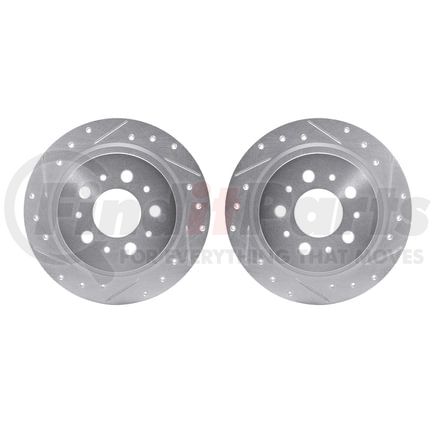 Dynamic Friction Company 7002-27049 Brake Rotors - Drilled & Slotted - Silver