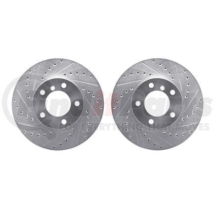 Dynamic Friction Company 7002-31006 Brake Rotors - Drilled & Slotted - Silver