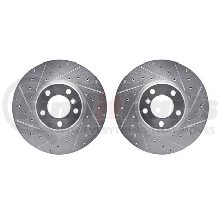 Dynamic Friction Company 7002-31000 Brake Rotors - Drilled & Slotted - Silver