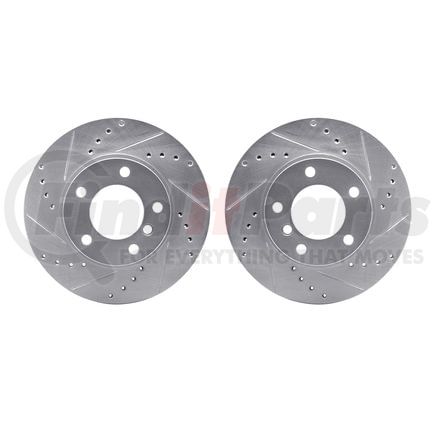 Dynamic Friction Company 7002-31011 Brake Rotors - Drilled & Slotted - Silver