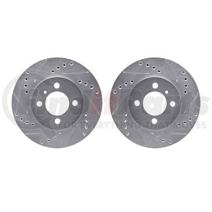 Dynamic Friction Company 7002-31012 Brake Rotors - Drilled & Slotted - Silver