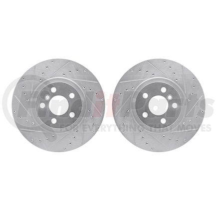 Dynamic Friction Company 7002-31007 Brake Rotors - Drilled & Slotted - Silver