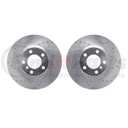 Dynamic Friction Company 7002-31008 Brake Rotors - Drilled & Slotted - Silver