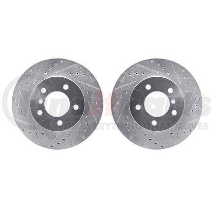 Dynamic Friction Company 7002-31016 Brake Rotors - Drilled & Slotted - Silver