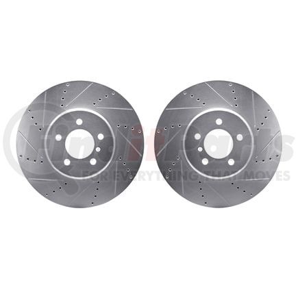 Dynamic Friction Company 7002-31022 Brake Rotors - Drilled & Slotted - Silver
