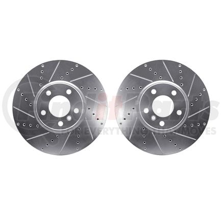 Dynamic Friction Company 7002-31036 Brake Rotors - Drilled & Slotted - Silver