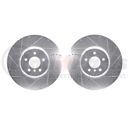 Dynamic Friction Company 7002-31040 Brake Rotors - Drilled & Slotted - Silver