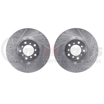 Dynamic Friction Company 7002-31054 Brake Rotors - Drilled & Slotted - Silver
