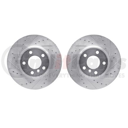 Dynamic Friction Company 7002-31056 Brake Rotors - Drilled & Slotted - Silver
