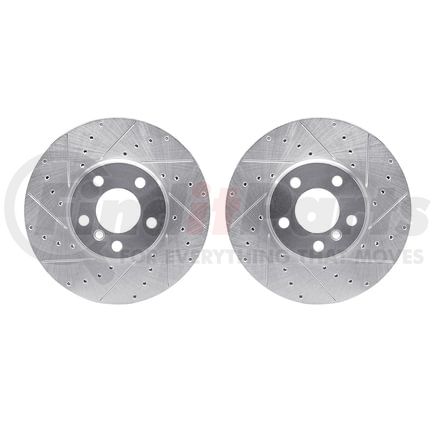 Dynamic Friction Company 7002-31060 Brake Rotors - Drilled & Slotted - Silver