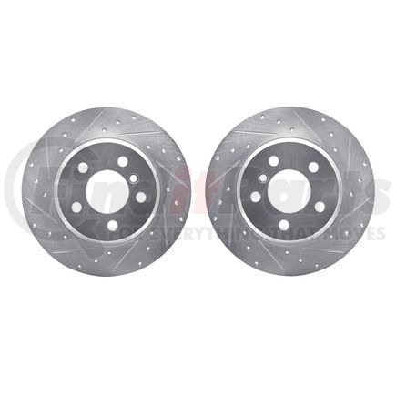 Dynamic Friction Company 7002-31058 Brake Rotors - Drilled & Slotted - Silver
