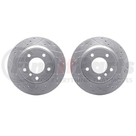 Dynamic Friction Company 7002-31070 Brake Rotors - Drilled & Slotted - Silver
