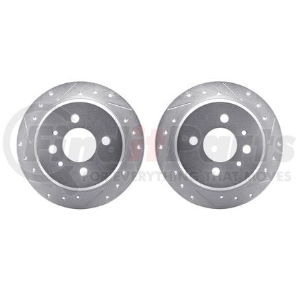 Dynamic Friction Company 7002-31076 Brake Rotors - Drilled & Slotted - Silver